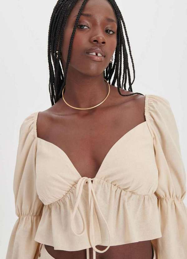 My Favorite - Blusa Cropped Manga Longa Babado A0585 3