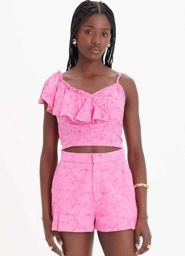 My Favorite - Blusa Curta de Alça com Babado A0727