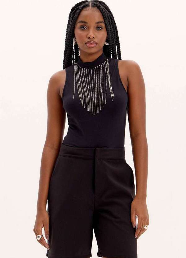 My Favorite - Blusa Curta Gola Alta Brilhos A0003 1