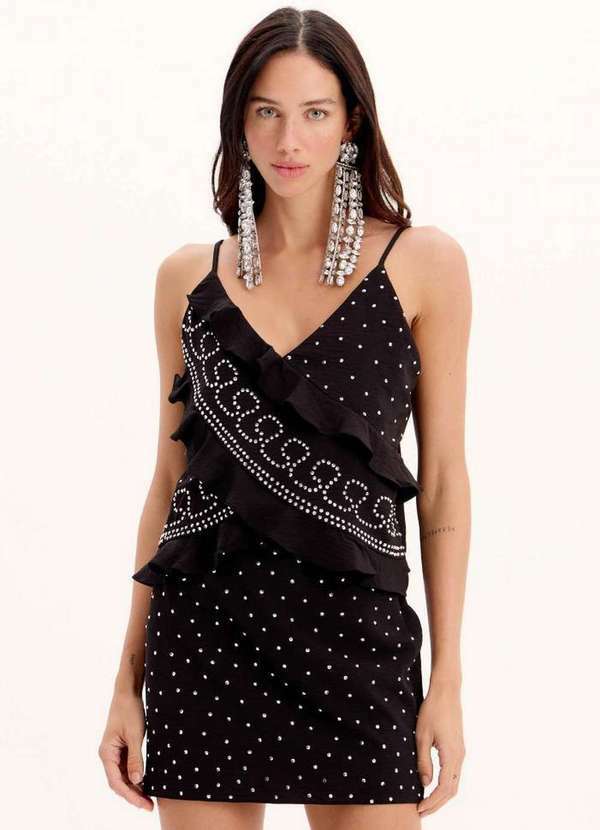 My Favorite - Blusa de Alças com Babados Brilhos A0003