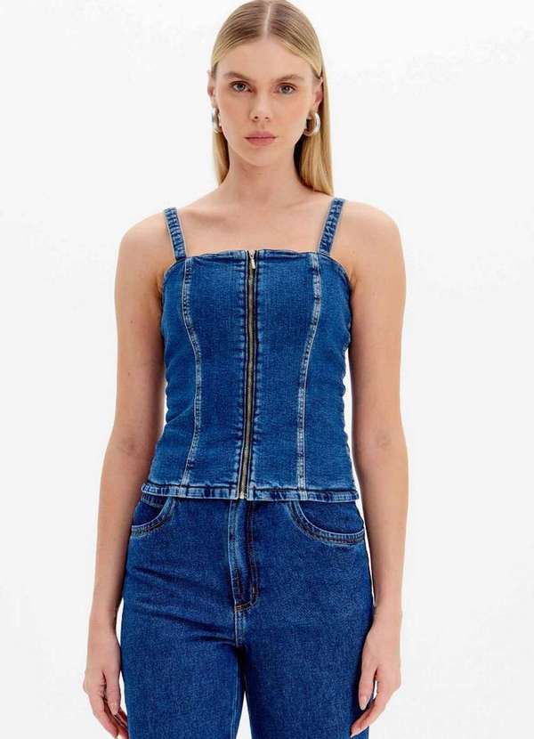 My Favorite - Blusa Jeans com Zíper A0004