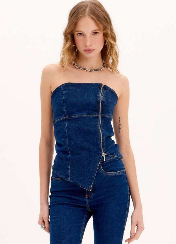 My Favorite - Blusa Jeans Tomara que Caia A0004