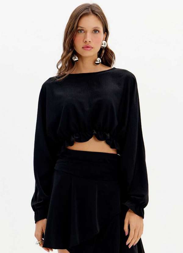 My Favorite - Blusa Manga Longa Franzida A0003