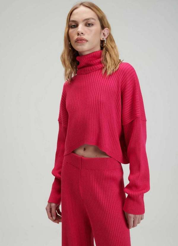 My Favorite - Blusa Tricot Cropped Gola Alta A0018