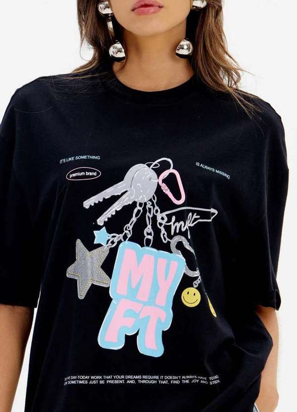 My Favorite - T-Shirt Alongada com Estampa A0003 2