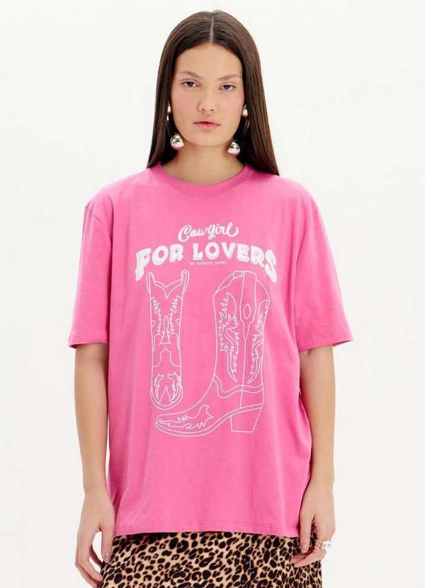 My Favorite - T-Shirt Alongada Manga Curta A2077