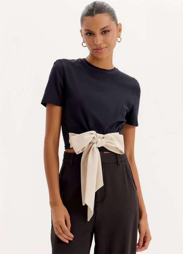 My Favorite - T-Shirt Baby Look com Laço A1650