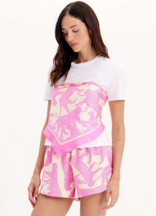 My Favorite - T-Shirt Baby Look com Lenço Estampado A1998