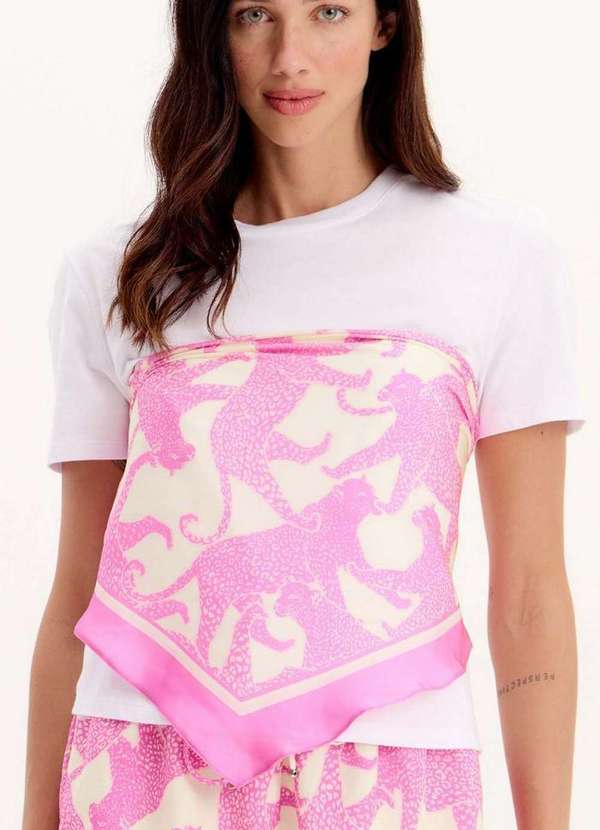 My Favorite - T-Shirt Baby Look com Lenço Estampado A1998 2