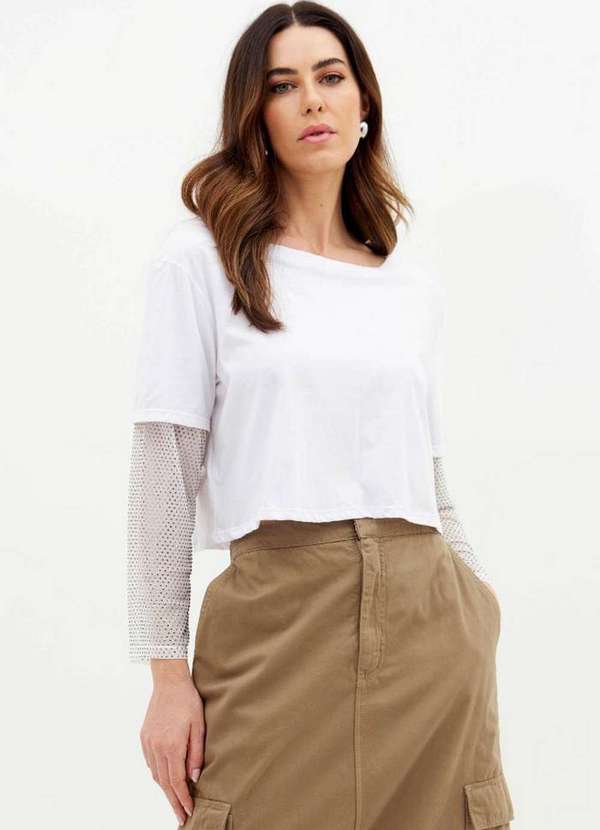My Favorite - T-Shirt Cropped com Cristal A0002