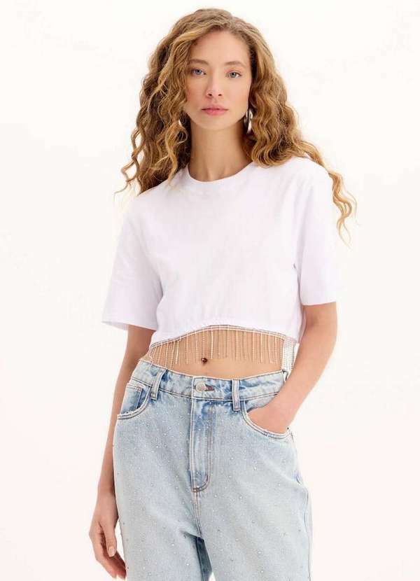 My Favorite - T-Shirt Cropped com Franja A0002