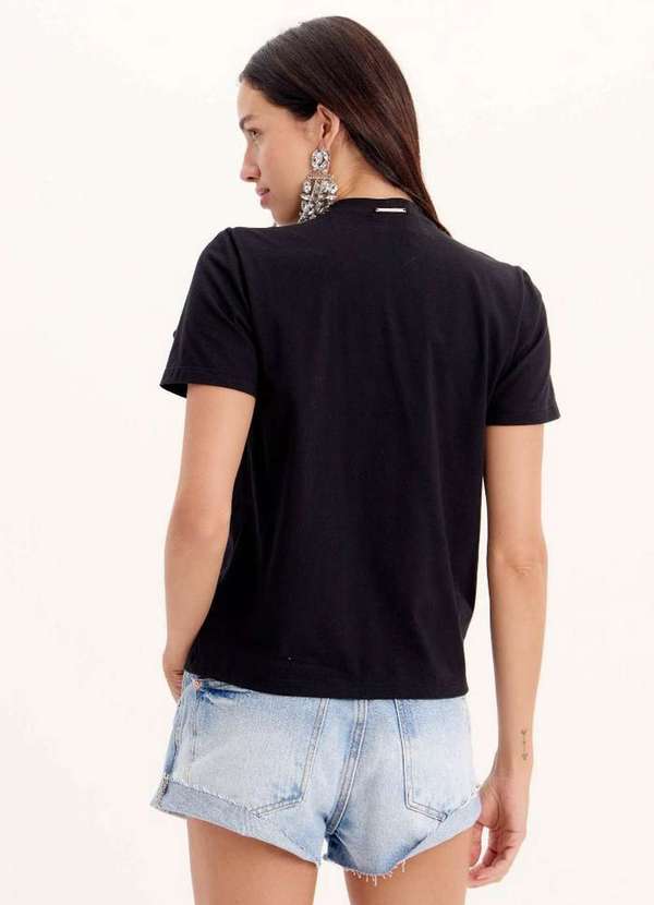 My Favorite - T-Shirt Manga Curta com Laços Brilhos A0003 4