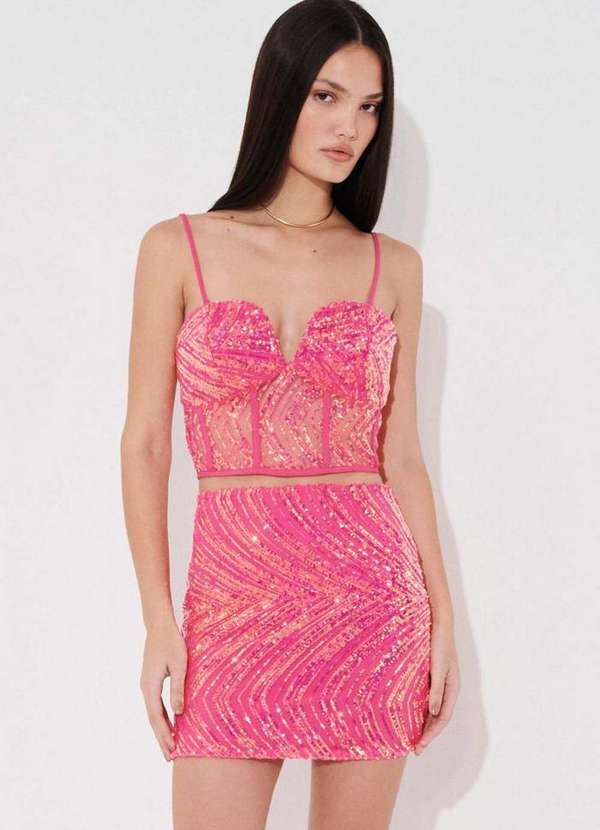 My Favorite - Top Corset Cropped com Paetê A0193