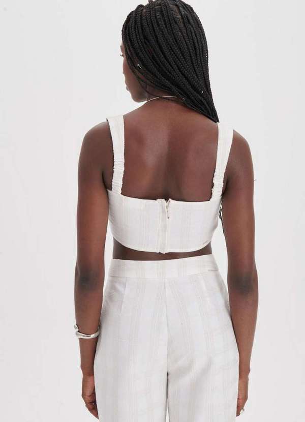 My Favorite - Top Cropped de Alças Xadrez A0797 3