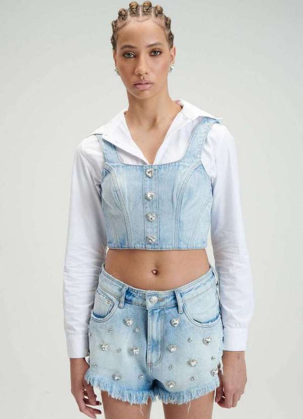 My Favorite - Top Jeans Corset Cropped A0004
