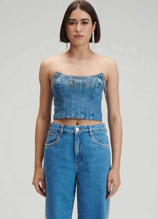 My Favorite - Top Jeans Tomara que Caia Shine A0004
