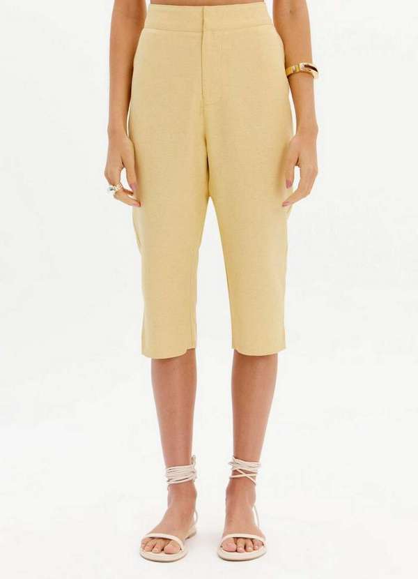 My Favorite - Calça Capri Cintura Alta com Linho A3027 2