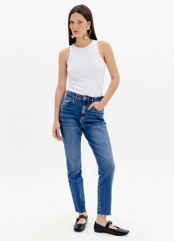My Favorite - Calça Jeans Mom Cintura Super Alta A0004