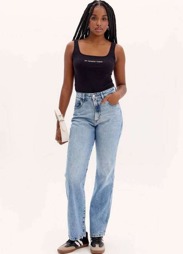 My Favorite - Calça Jeans Reta Brilhos A0004