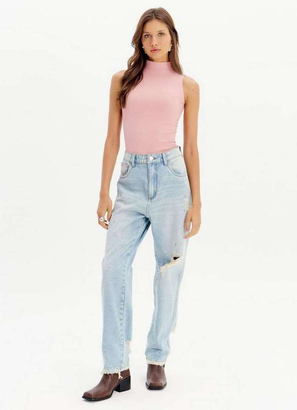 My Favorite - Calça Jeans Tapered com Aplicações A0004