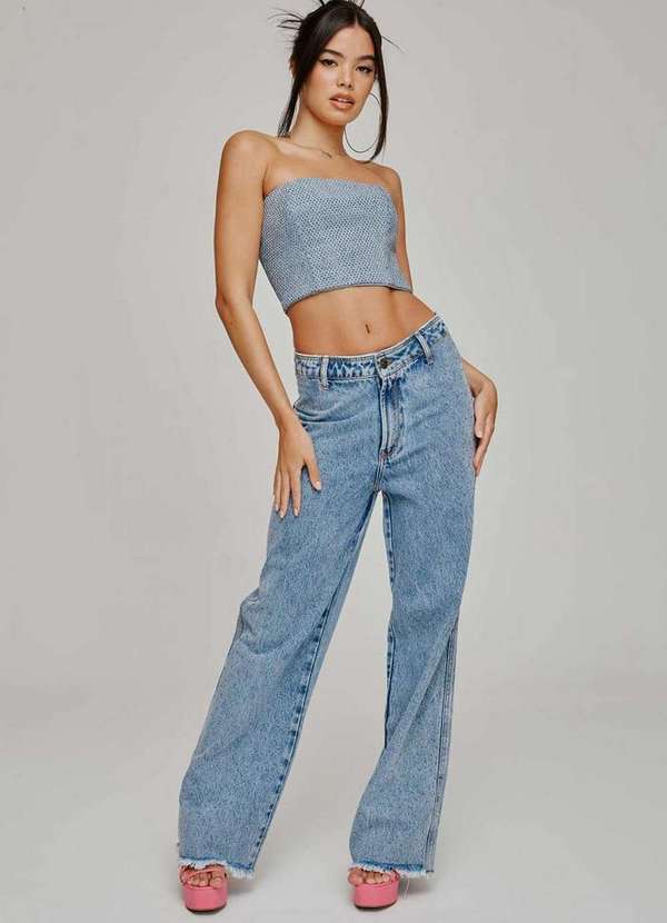 My Favorite - Calça Jeans Wide Leg Shine 00004