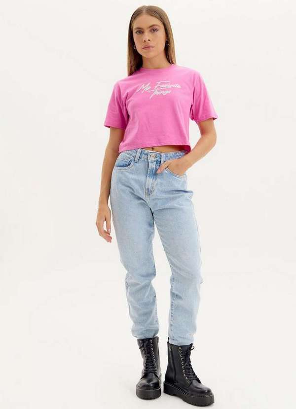 My Favorite - Calça Mom Jeans Brilho A0004