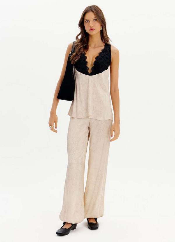 My Favorite - Calça Parachute Cintura Alta Cetim A2552 3