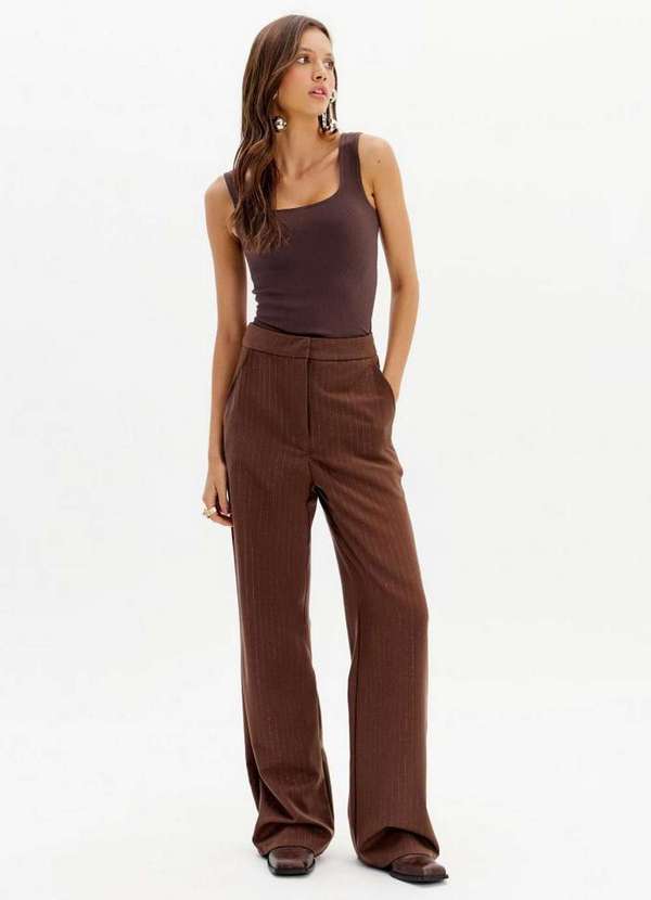 My Favorite - Calça Reta Alfaiataria Risca de Giz A2410 4