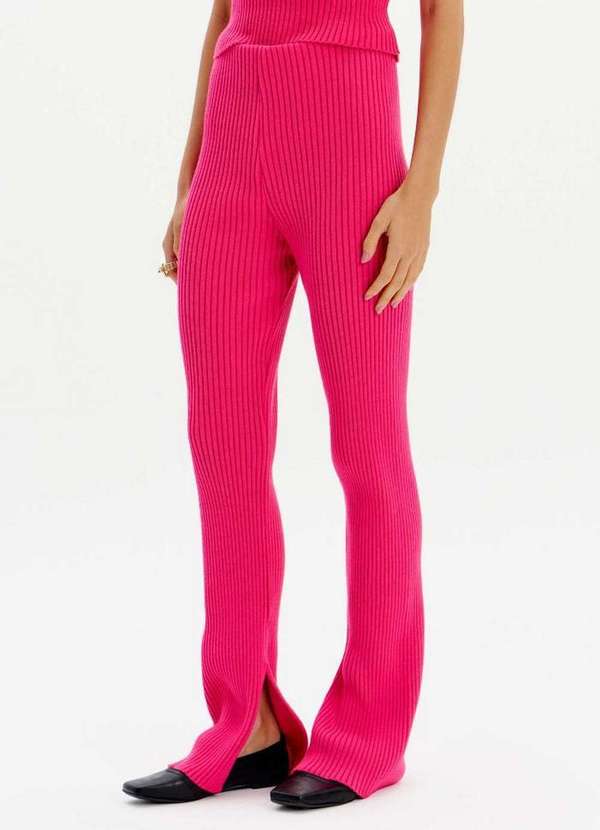 My Favorite - Calça Reta Tricot com Fenda A2077 2