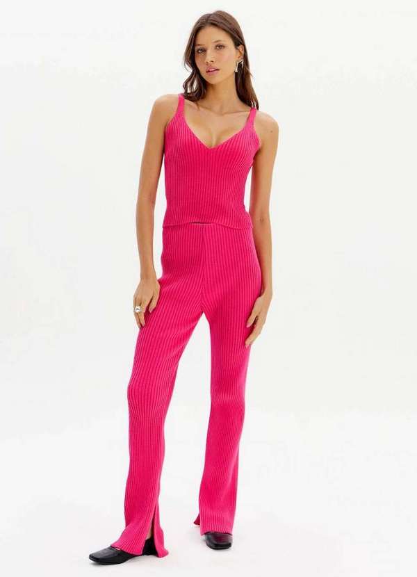 My Favorite - Calça Reta Tricot com Fenda A2077 3