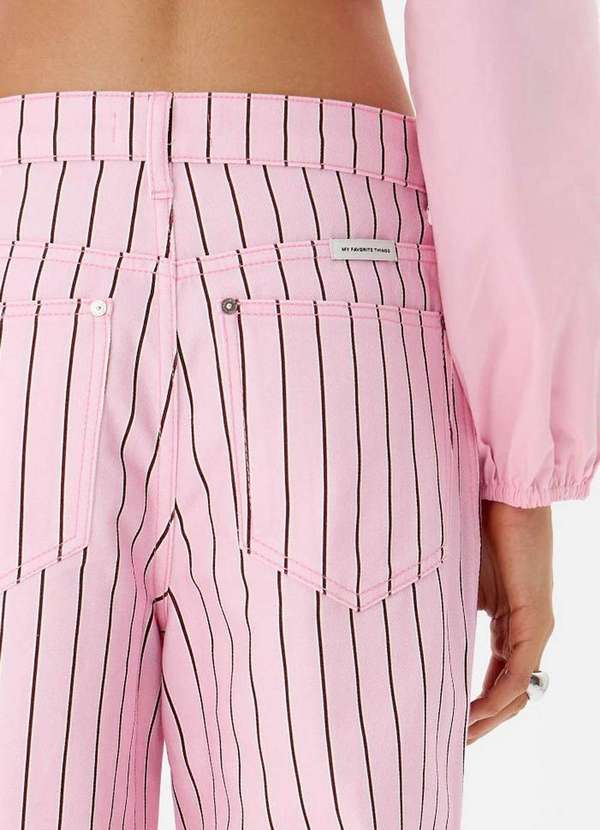 My Favorite - Calça Sarja Full Length Cintura Alta Listrada A2997 4