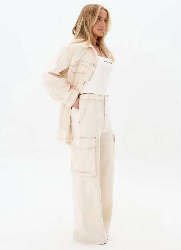 My Favorite - Calça Sarja Parachute Cintura Alta A0001