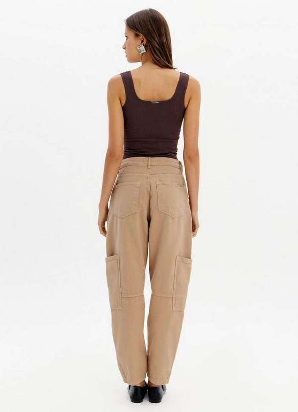 My Favorite - Calça Sarja Slouchy Cintura Super Alta e Bolso Cargo A2585 3