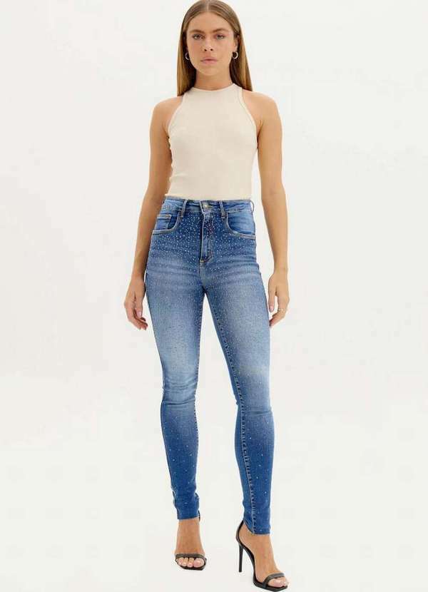 My Favorite - Calça Skinny Jeans Brilho A0004