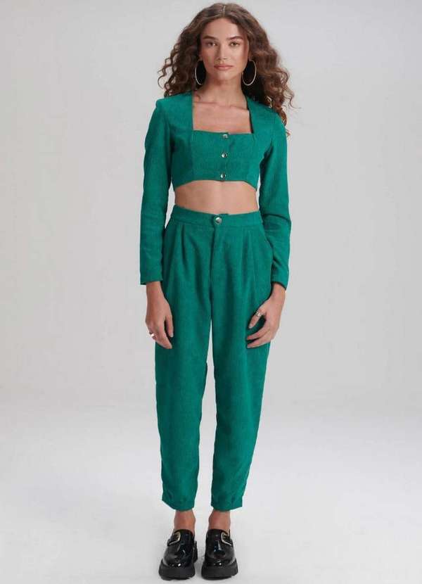 My Favorite - Calça Slouchy Cintura Alta Veludo 00714