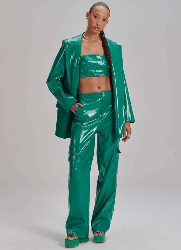 My Favorite - Calça Wide Leg Cargo Cintura 00714