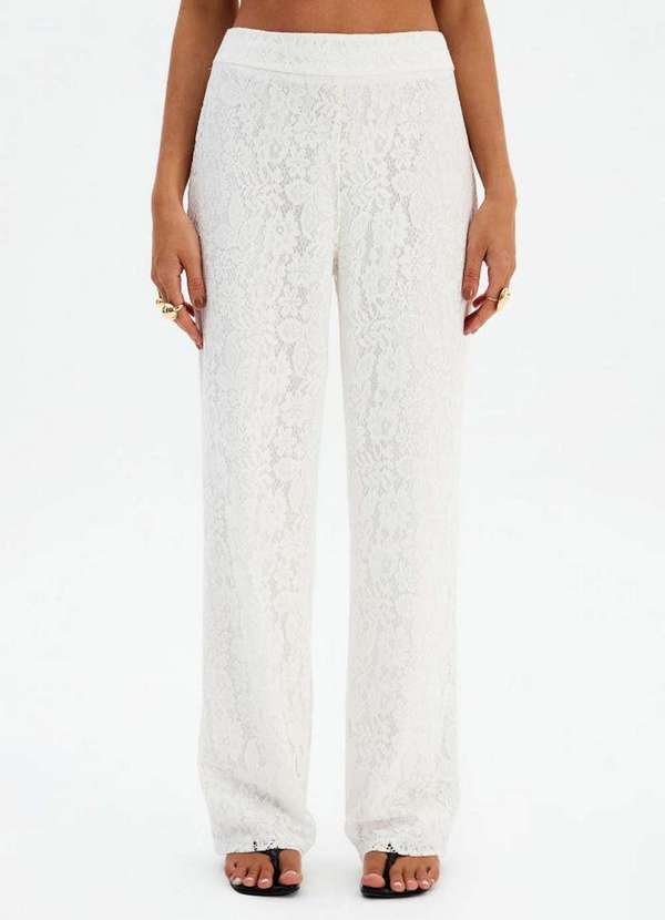 My Favorite - Calça Wide Leg Cintura Média Renda A0001 2