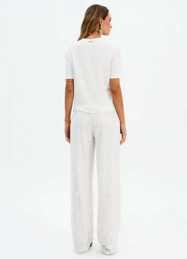 My Favorite - Calça Wide Leg Cintura Média Renda A0001 3