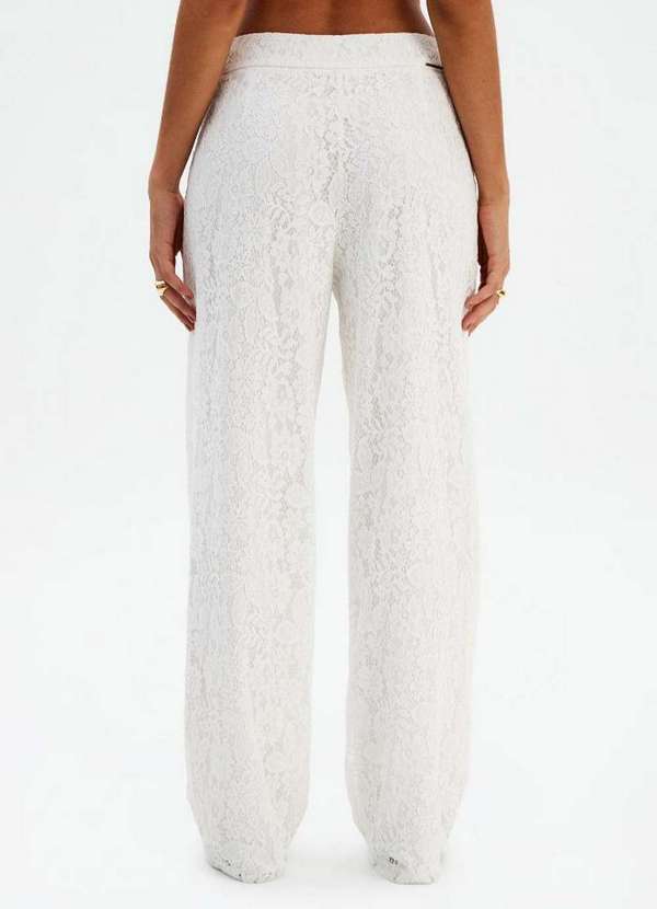 My Favorite - Calça Wide Leg Cintura Média Renda A0001 4