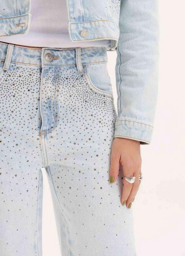 My Favorite - Calça Wide Leg Jeans Brilho A0004 3