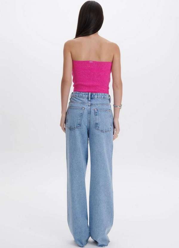 My Favorite - Calça Wide Leg Jeans com Estrelas A0004 4