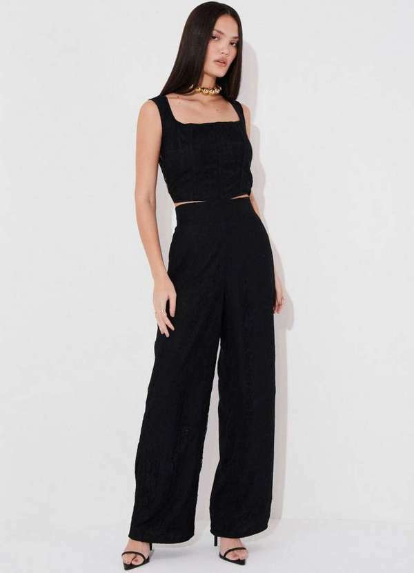 My Favorite - Calça Wide Leg Renda A0003