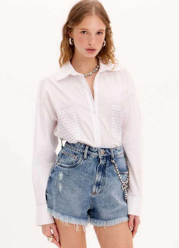 My Favorite - Camisa Alongada com Bolso A0002