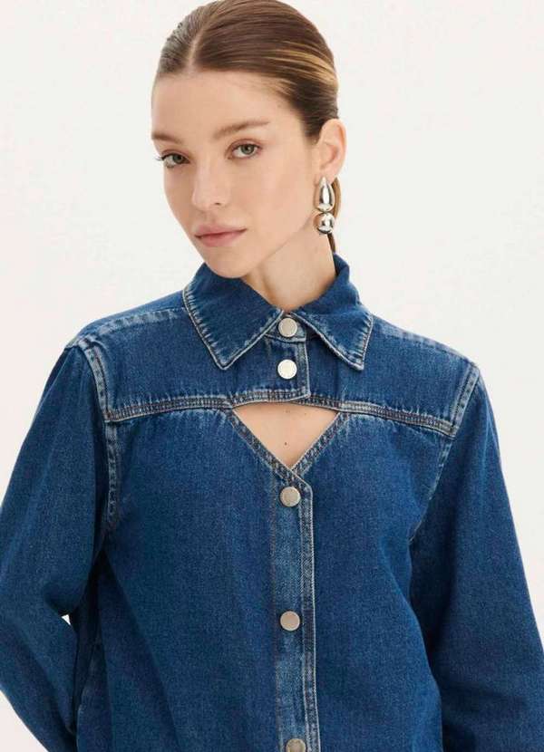 My Favorite - Camisa Jeans com Decote Vazado A0004 4