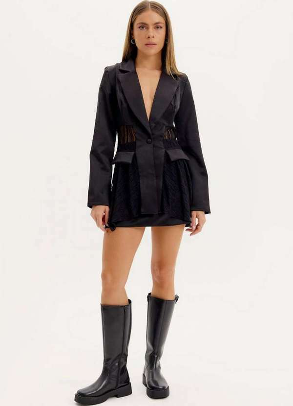 My Favorite - Blazer Alongado com Renda A0003