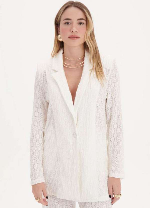 My Favorite - Blazer Alongado de Renda A0001