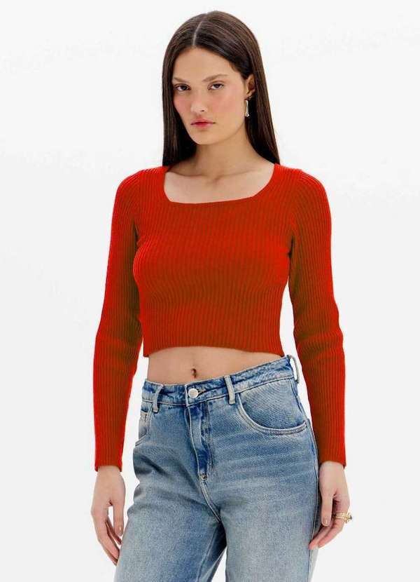 My Favorite - Blusa Tricot Cropped Manga Longa A2244