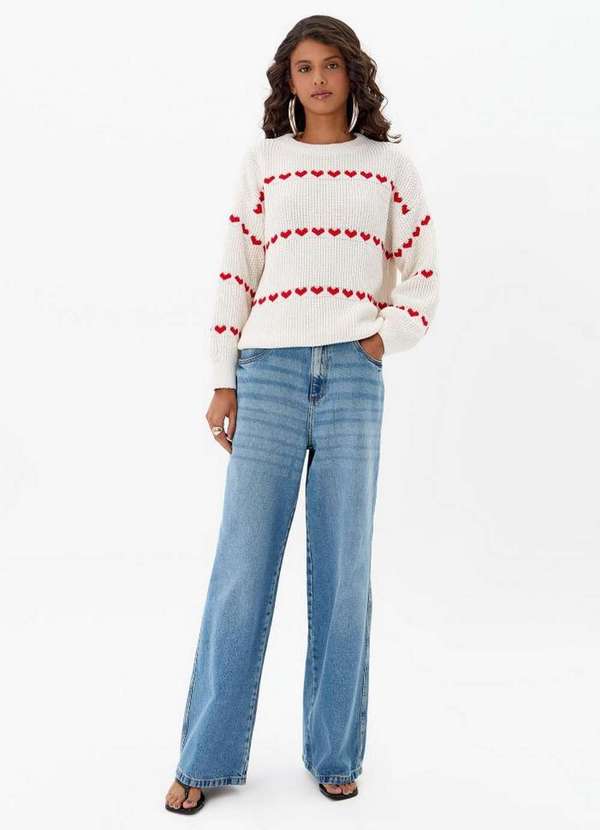 My Favorite - Blusa Tricot Manga Longa Corações A2920 3