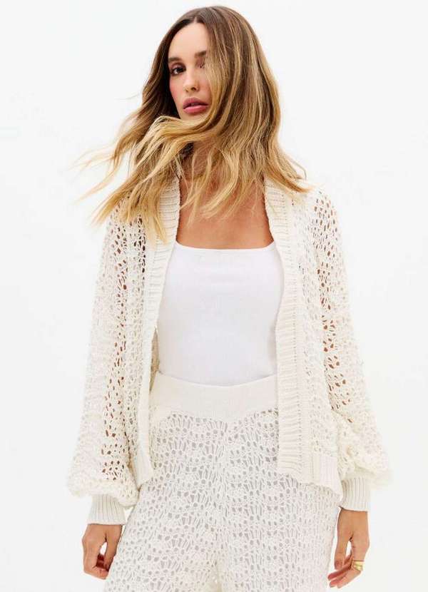 My Favorite - Cardigã Tricô Manga Longa A0001