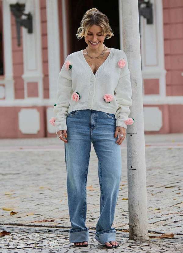 My Favorite - Cardigã Tricot com Flores Aplicadas A0001 4